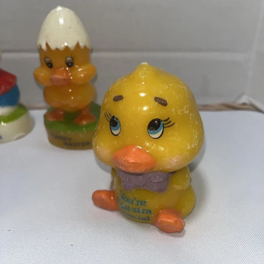 Lot‎ of 9 Vintage Russ Berrie Figural Unlit Bunny Chicks  Candles Easter